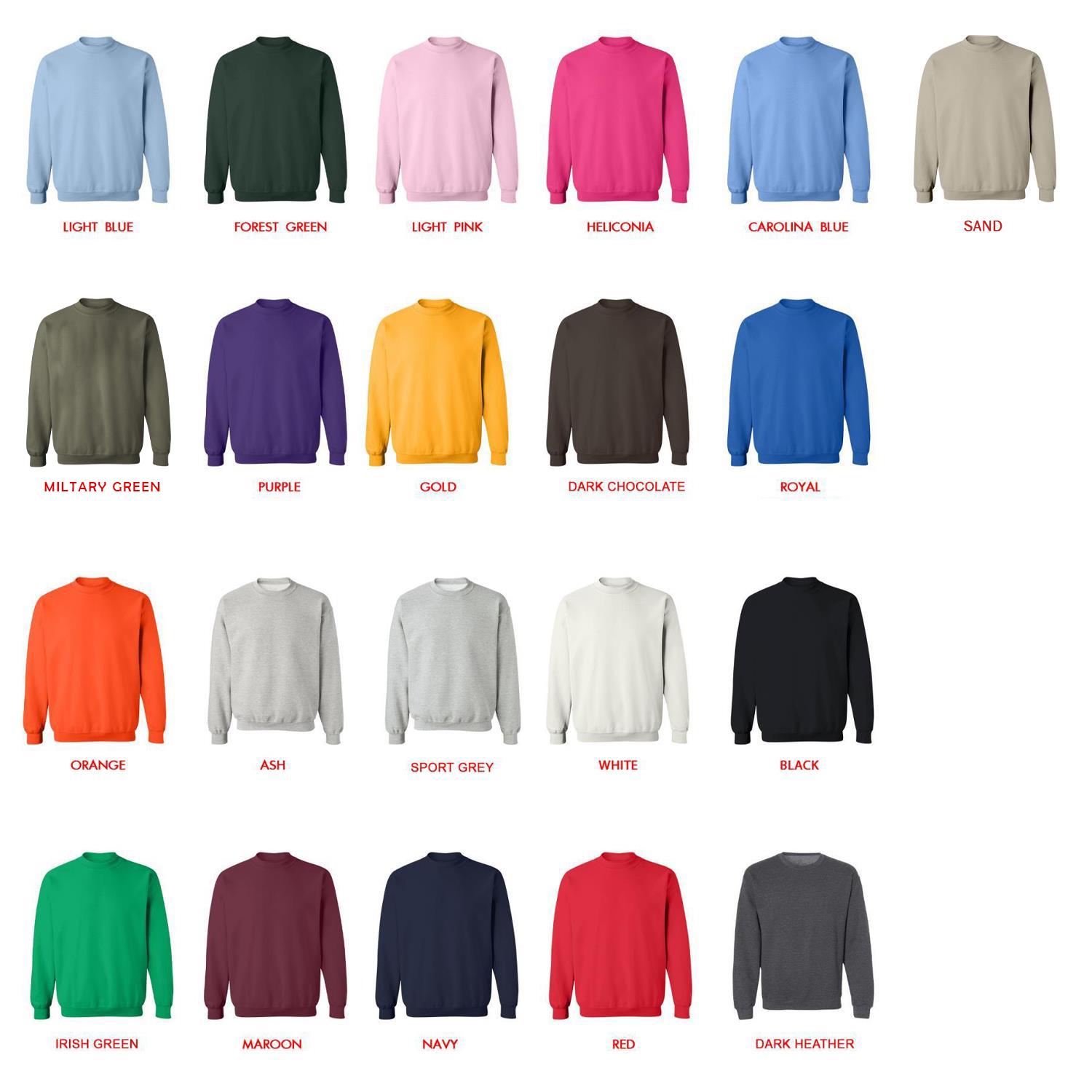 sweatshirt color chart - Lemon Demon Shop
