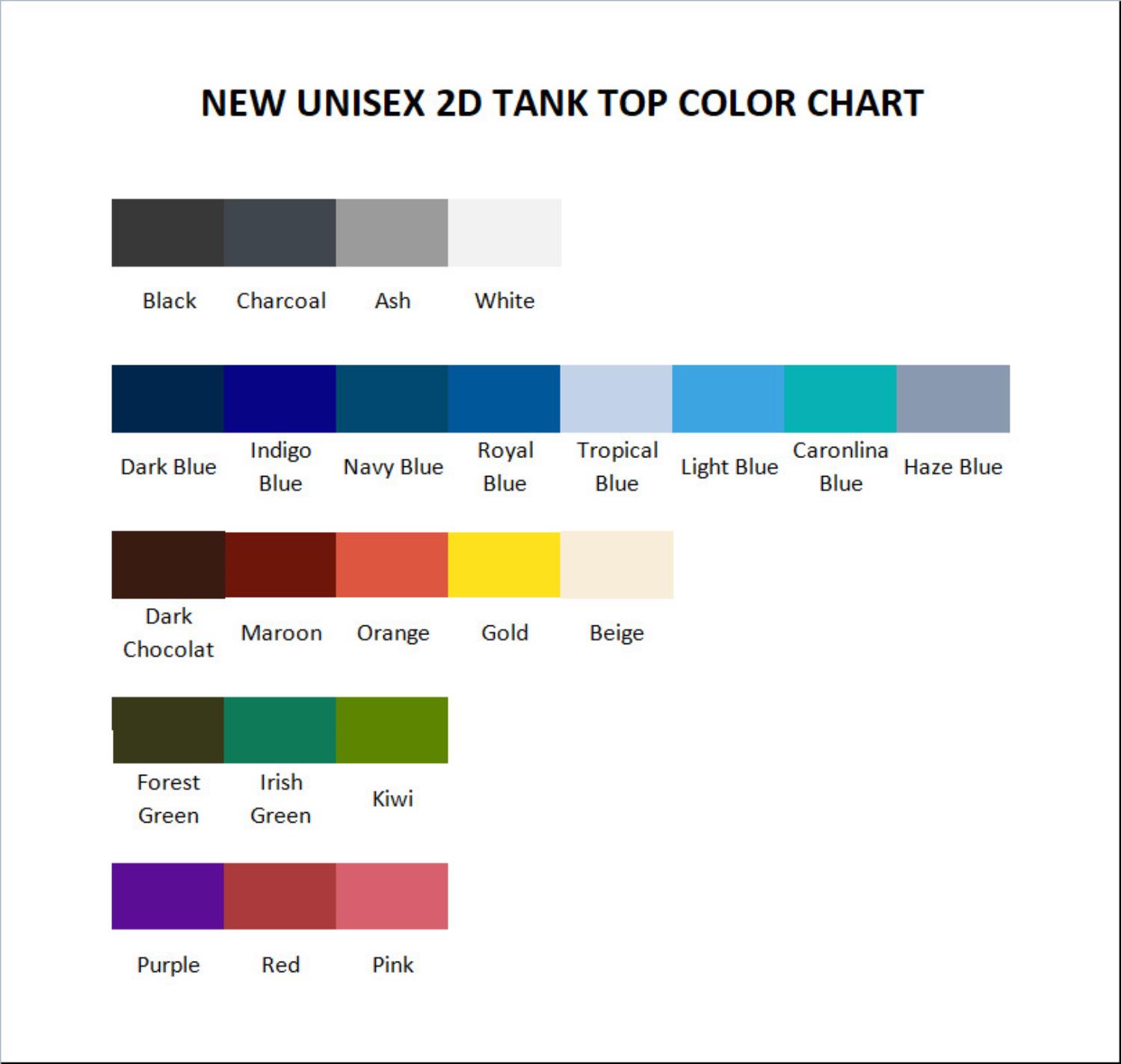 tank top color chart - Lemon Demon Shop