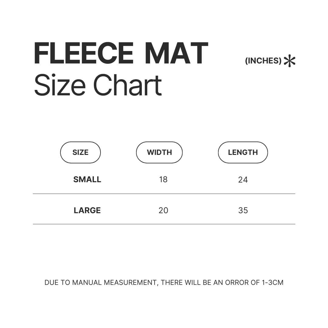 Fleece Mat Size Chart - Lemon Demon Shop