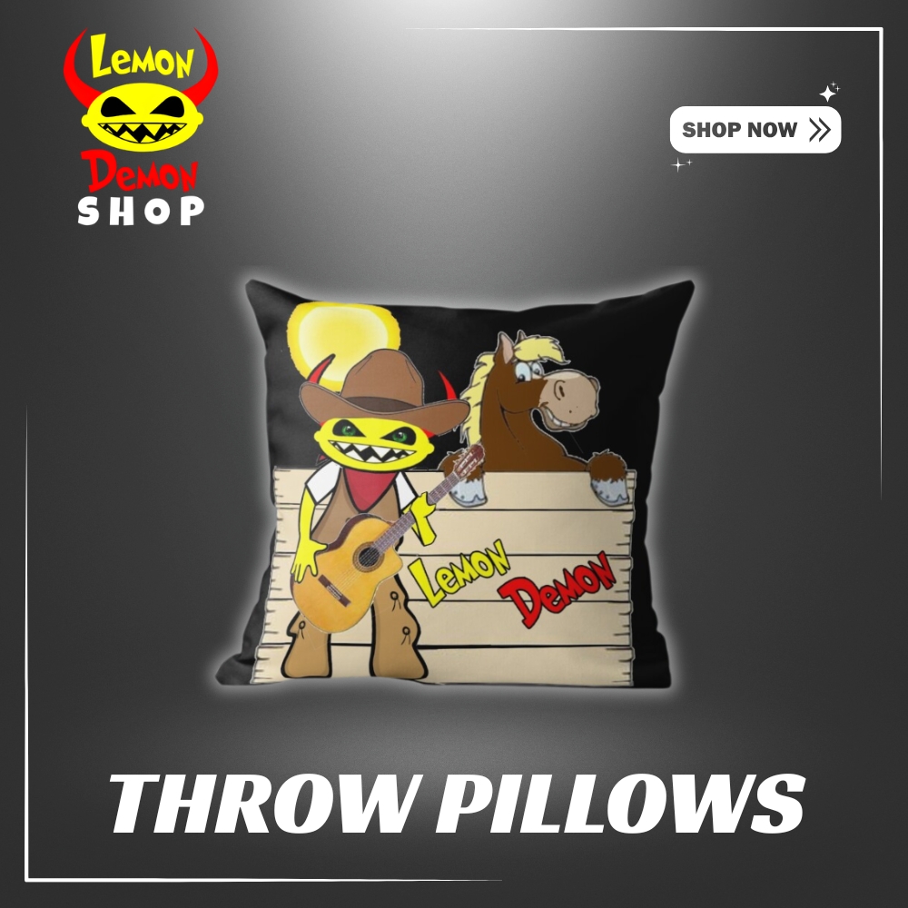 lemon demon throw pillows - Lemon Demon Shop