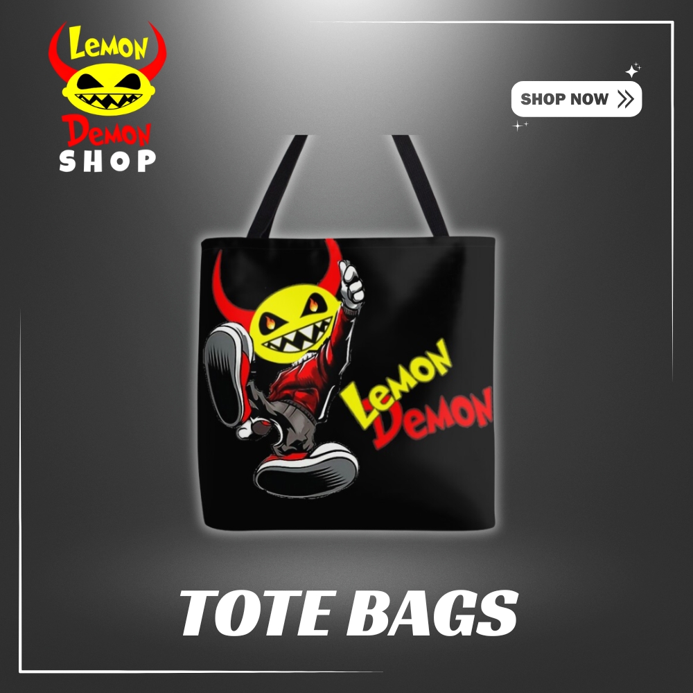 lemon demon tote bags - Lemon Demon Shop