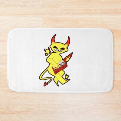 Bordered Lemon Demon Bath Mat
