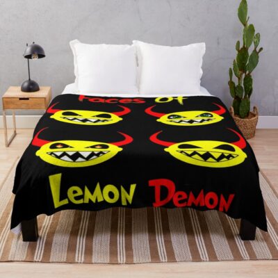 Faces Of Lemon Demon Throw Blanket