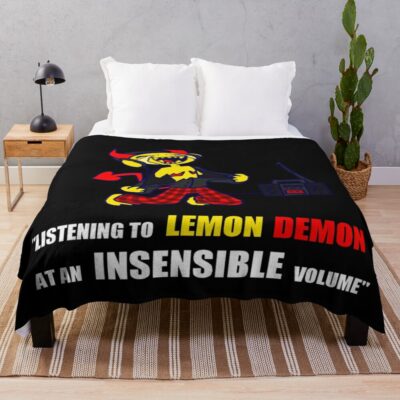 Listening To Lemon Demon At Volume Throw Blanket