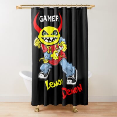 Gamer Lemon Demon Shower Curtain