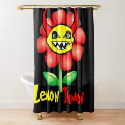 Lemon Demon Flower Shower Curtain