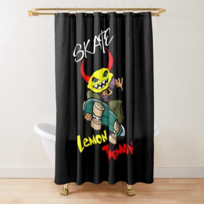 Skater Lemon Demon Shower Curtain