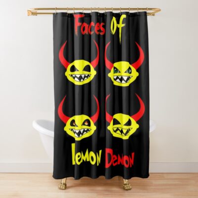 Faces Of Lemon Demon Shower Curtain