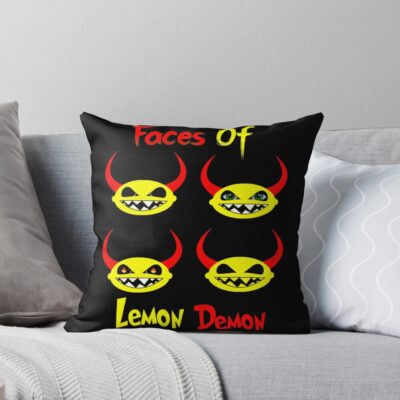 Faces Of Lemon Demon Throw Pillow