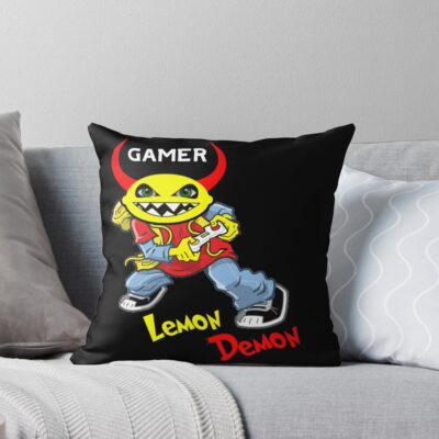 Gamer Lemon Demon Throw Pillow