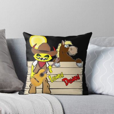 Lemon Demon Cowboy Throw Pillow