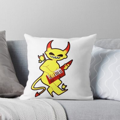 Bordered Lemon Demon Throw Pillow