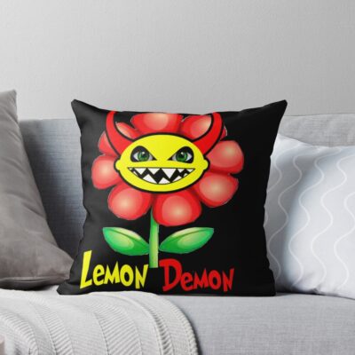 Lemon Demon Flower Throw Pillow